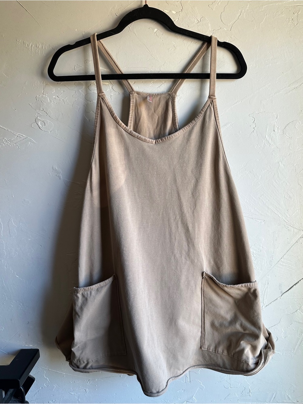 Free People Hot Shot Mini Dress Romper Boho Athleisure Balletcore Neutral M/L